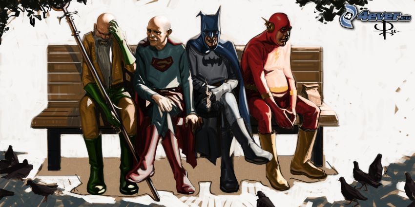 szuperhősök, Superman, Batman, Flash, paródia