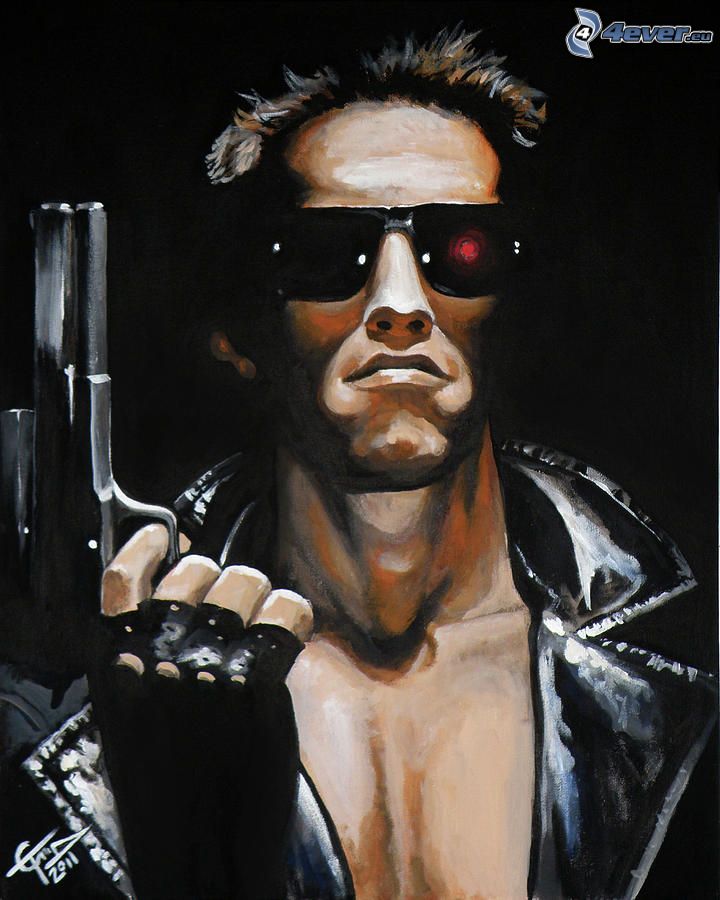 Arnold Schwarzenegger, Terminator, rajzolt