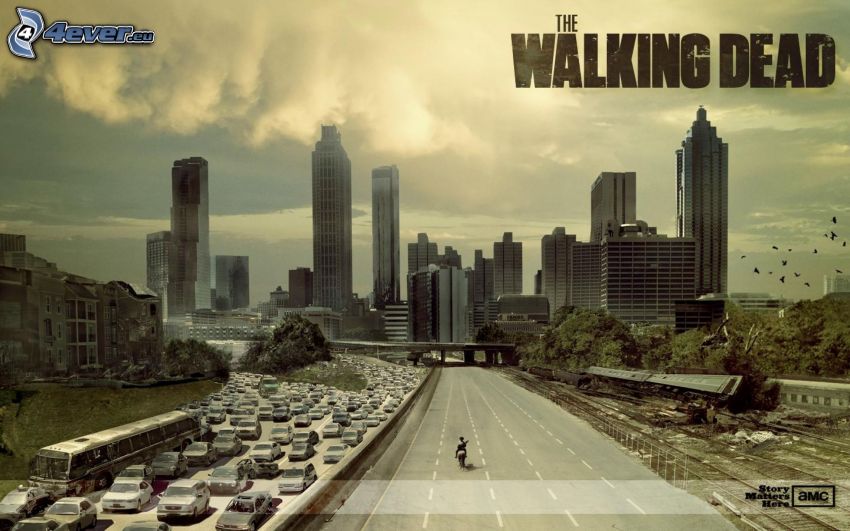 The Walking Dead, országút, forgalmi dugó