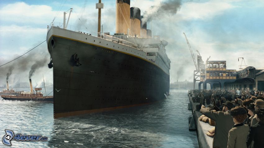 Titanic, kikötő, emberek