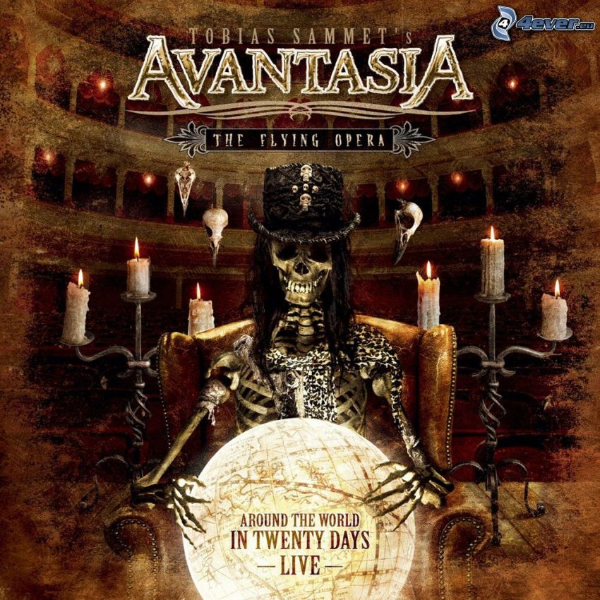 Avantasia, The Flying Opera, csontváz, gyertyák, színház