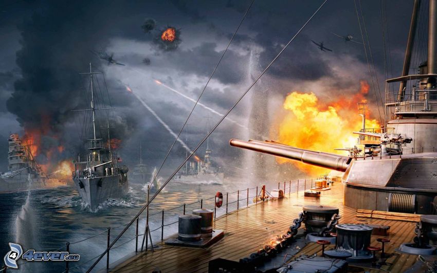 World of Warships, hajók, lövés, tűz