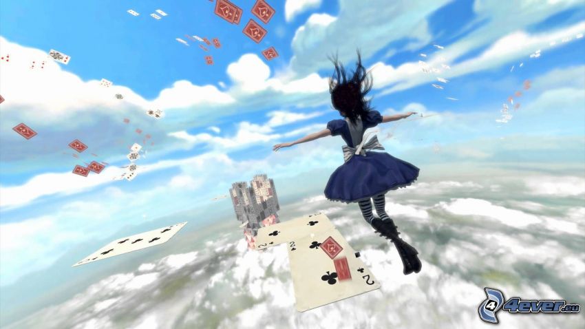 Alice Madness Returns, kártyák, felhők