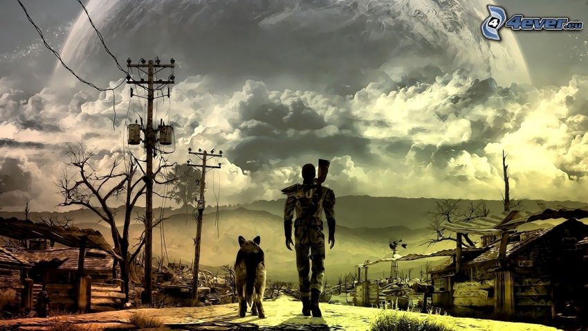 Fallout 3 - Wasteland, férfi kutyával