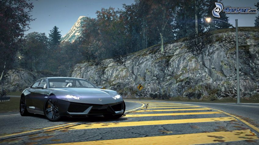 Need For Speed, Lamborghini Estoque, út, sziklák
