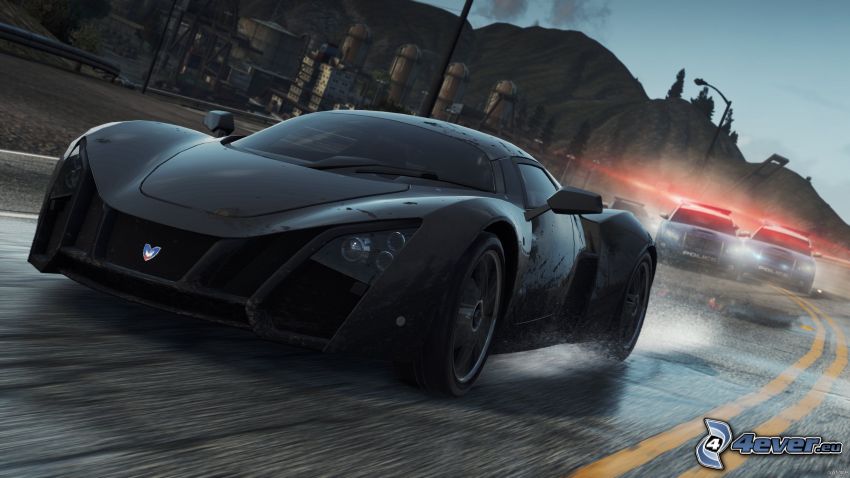 Need For Speed - Most Wanted, Marussia B2, rendőrautó