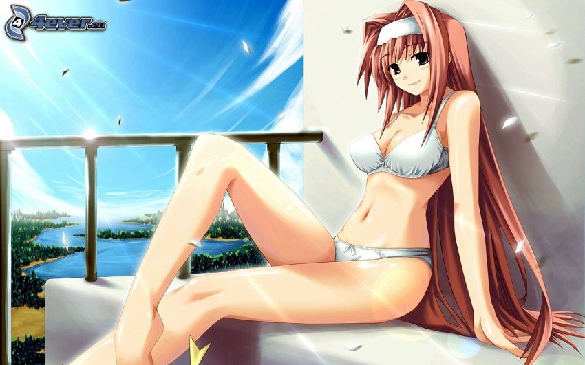 anime lány, lány bikiniben