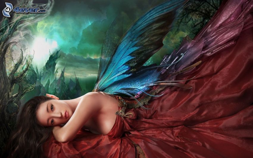 fantasy nő, szárnyak