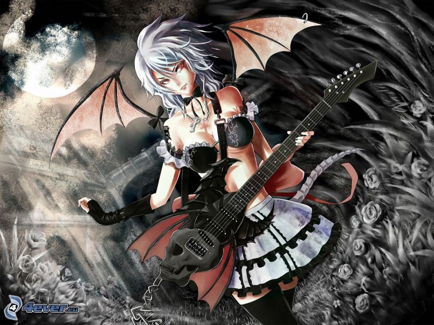 lány gitárral