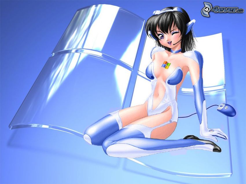 Windows XP, anime lány