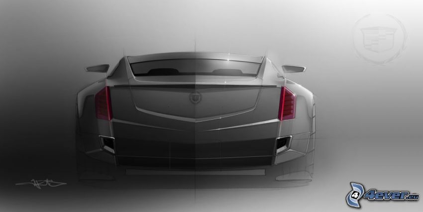 Cadillac Elmiraj, koncepció, rajzolt autó