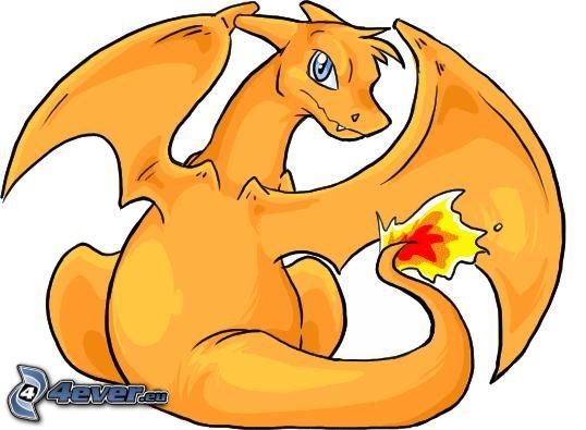 Charizard, Pokémon, rajzolt sárkány