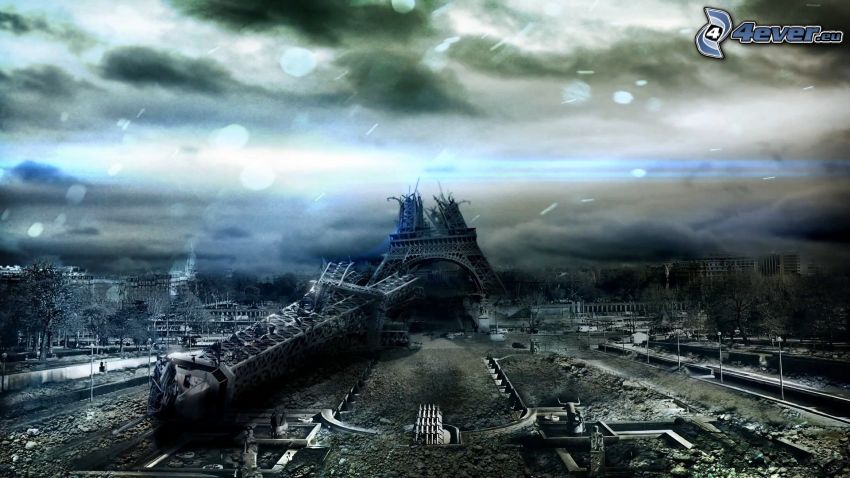 elpusztított Eiffel-torony