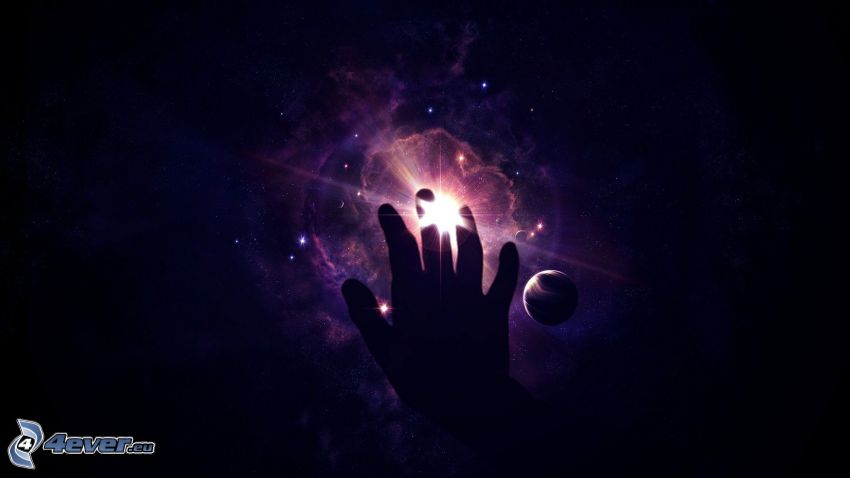 kéz, világegyetem