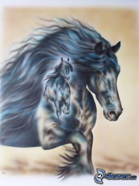 lovak, állatok, rajzolt
