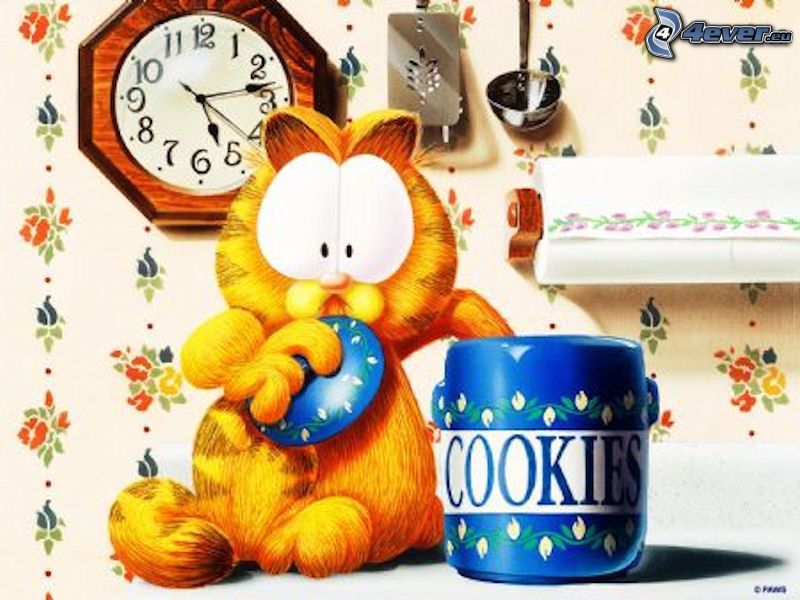 Garfield, cookies, rajzolt
