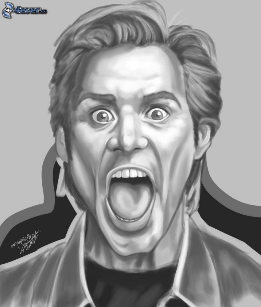 Jim Carrey, kiáltás, rajz