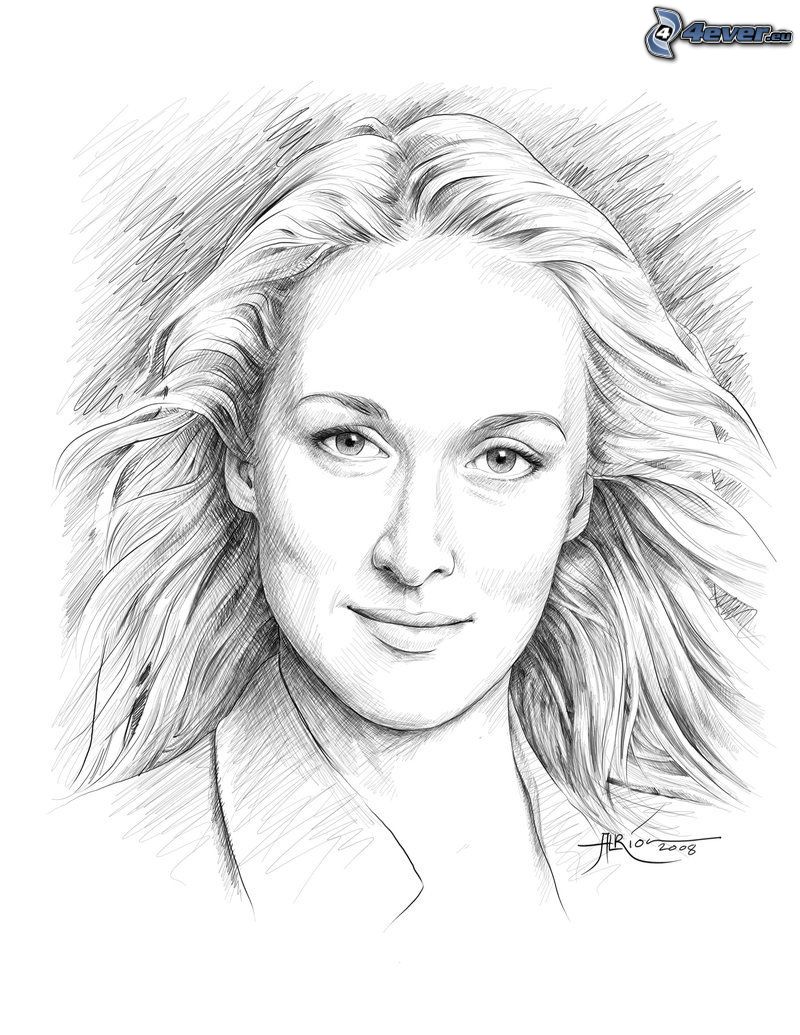 Meryl Streep, rajzolt nő