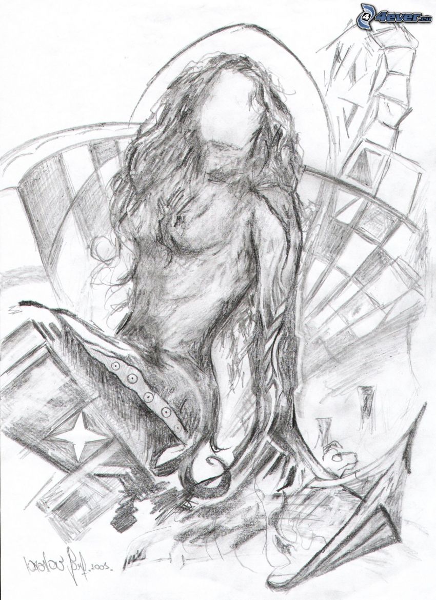 rajzolt nő