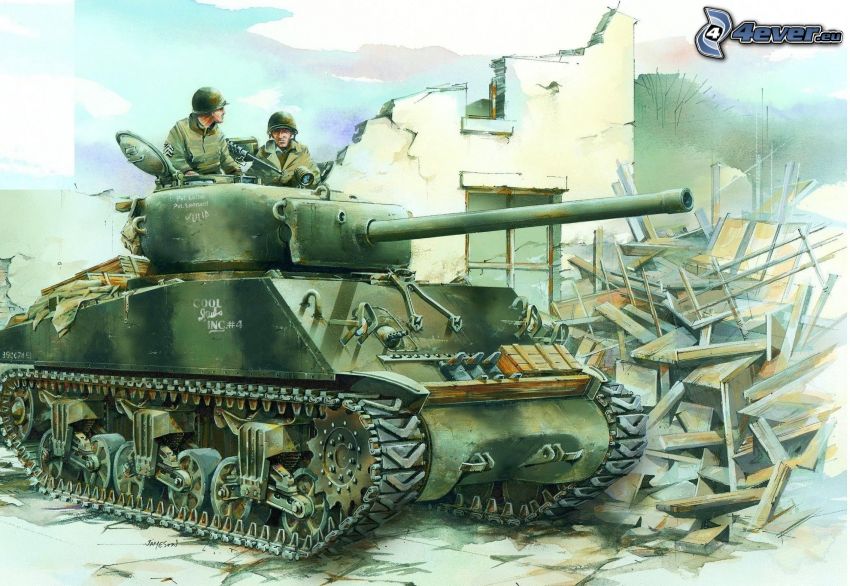 M4 Sherman, tank, katonák