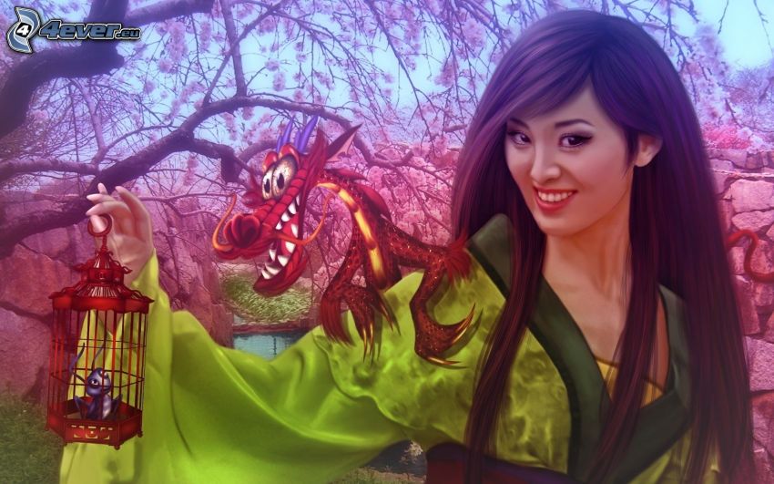 Mulan, rajzolt sárkány, hangya, ketrec