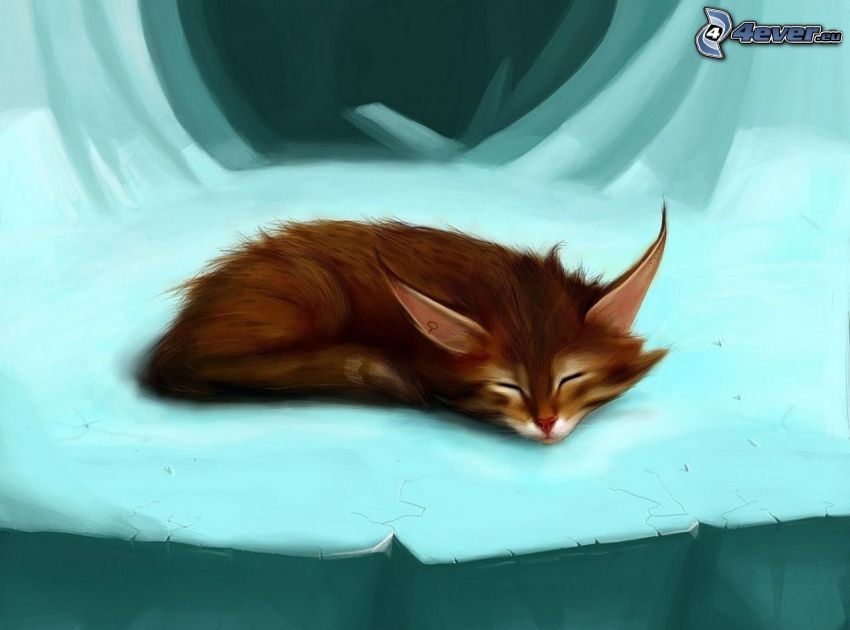 rajzolt macska, alvó macska