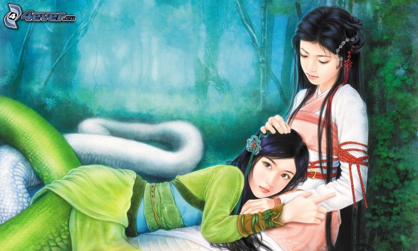 rajzolt nők, ázsiai nő