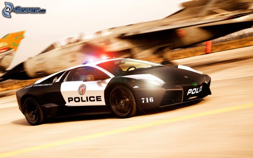 rendőrautó, Lamborghini, sebesség