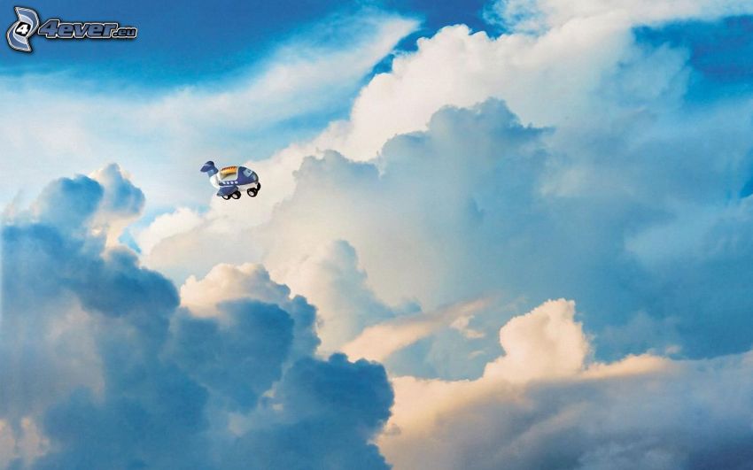 repülőgép a felhők között