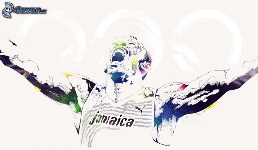 Usain Bolt, futó, győztes, öröm, Jamaica
