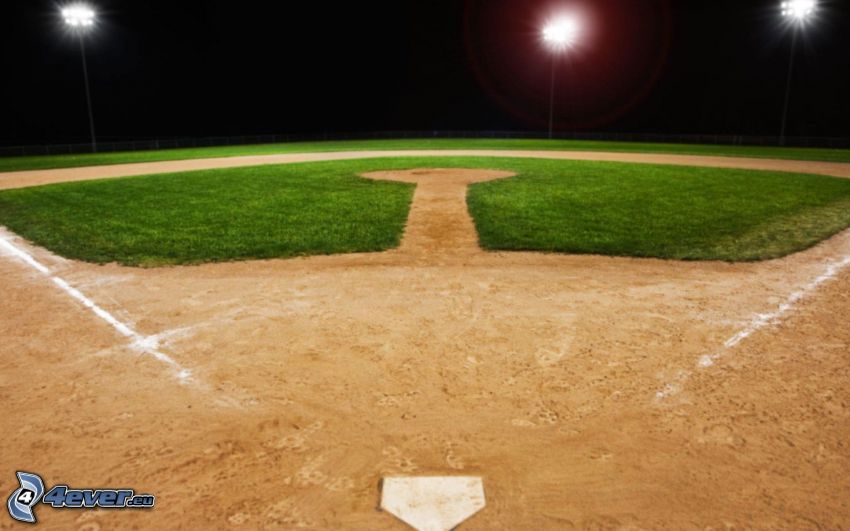 baseball, játszótér, utcai lámpa