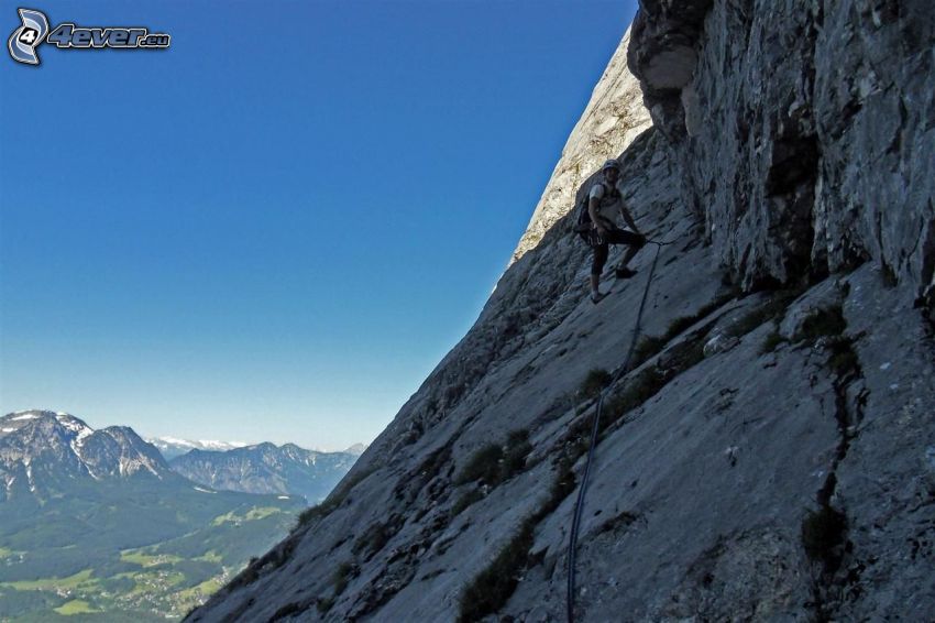 Totes Gebirge, hegymászó, kilátás