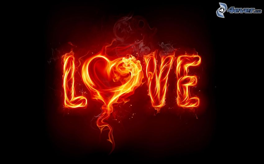 love, tüzes szív