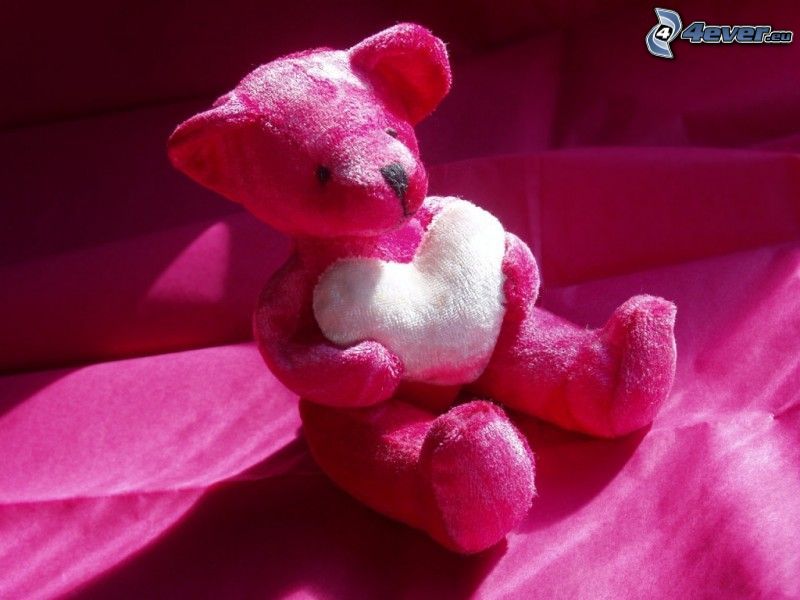 medve szívvel, plüssmaci, rózsaszín