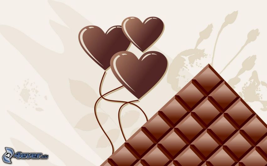 csokoládé szívek, csokoládé