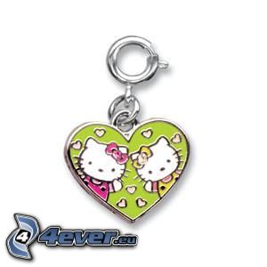 Hello Kitty, szív alakú medál