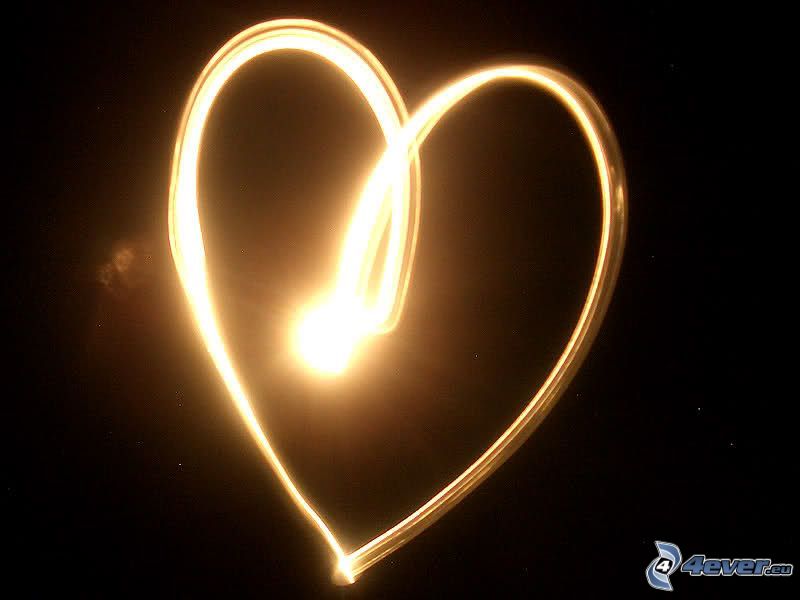 sugárzó szív, lightpainting