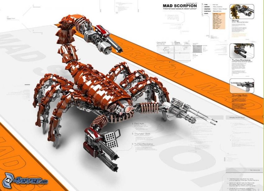 skorpió, mechanikus állat, robot