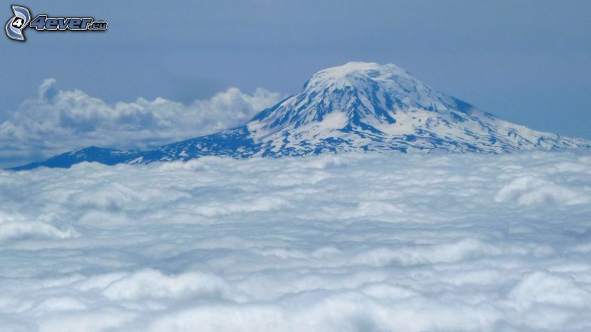 Mount Adams, havas hegység, felhők felett
