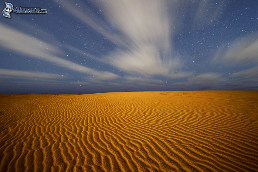 sivatag, csillagos égbolt