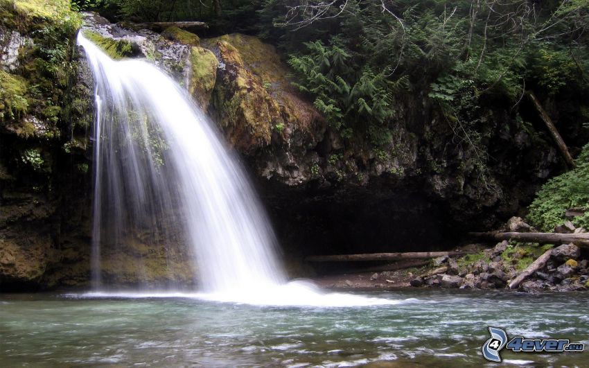 Ironcreek Falls, vízesés, víz, szikla