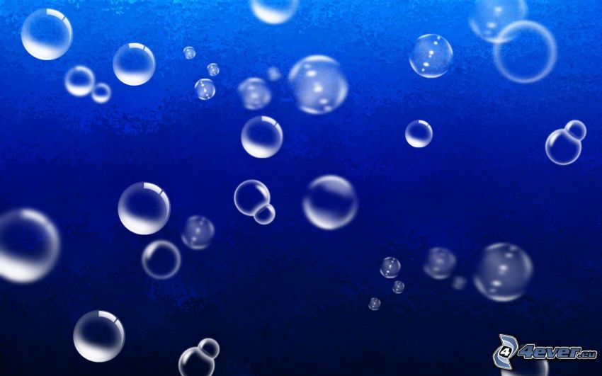 buborékok, kék háttér