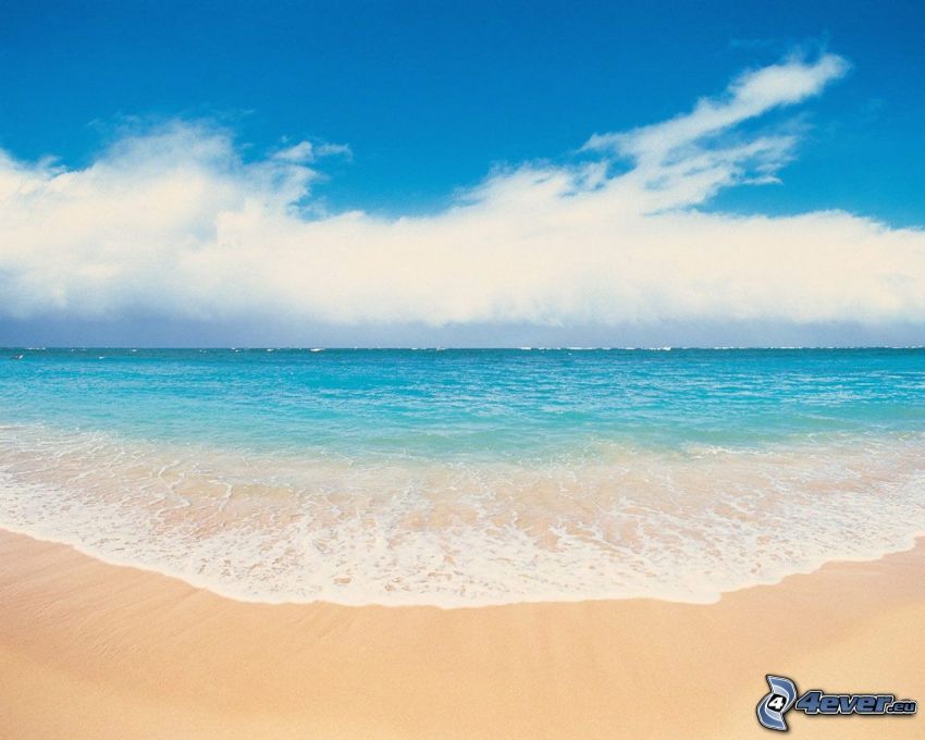 ég, tenger, óceán, strand, homok, felhő, víz