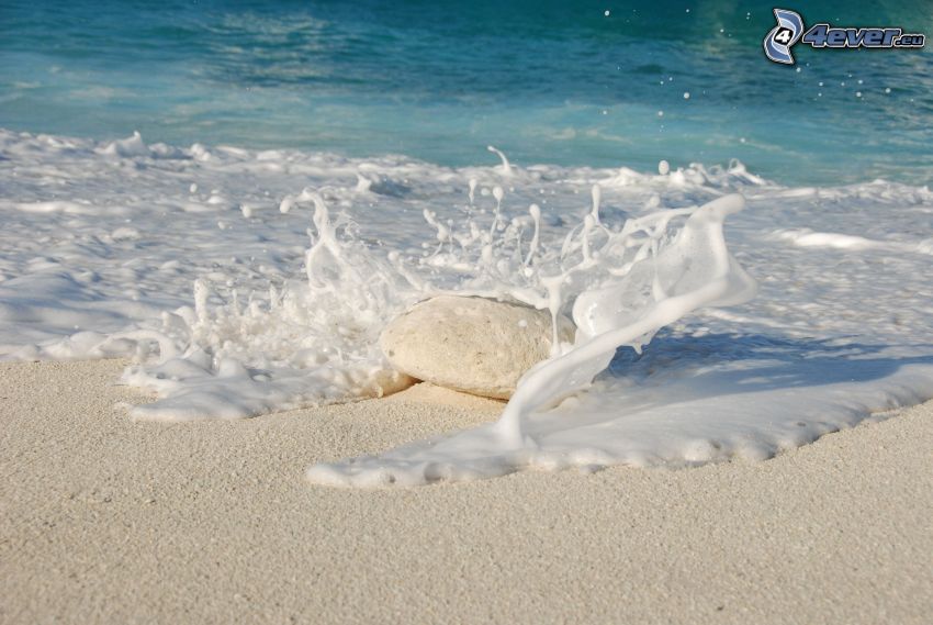 strand, kő, tenger