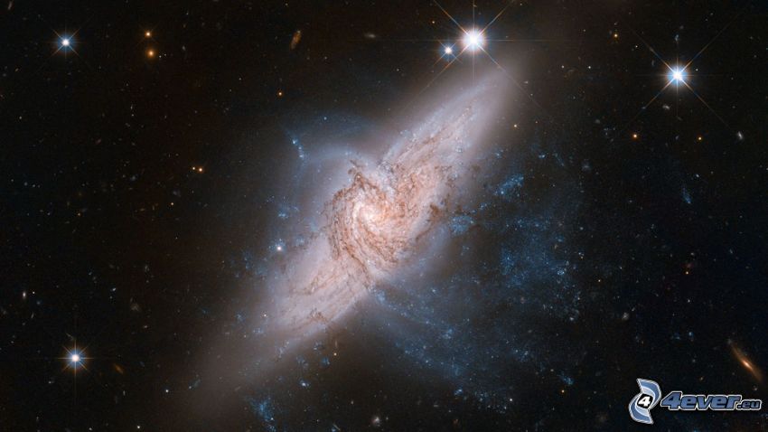 NGC 3314, ködfátylak, csillagok