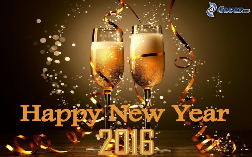 happy new year, 2016, pezsgő