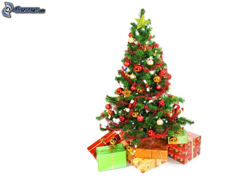 karácsonyfa, ajándékok