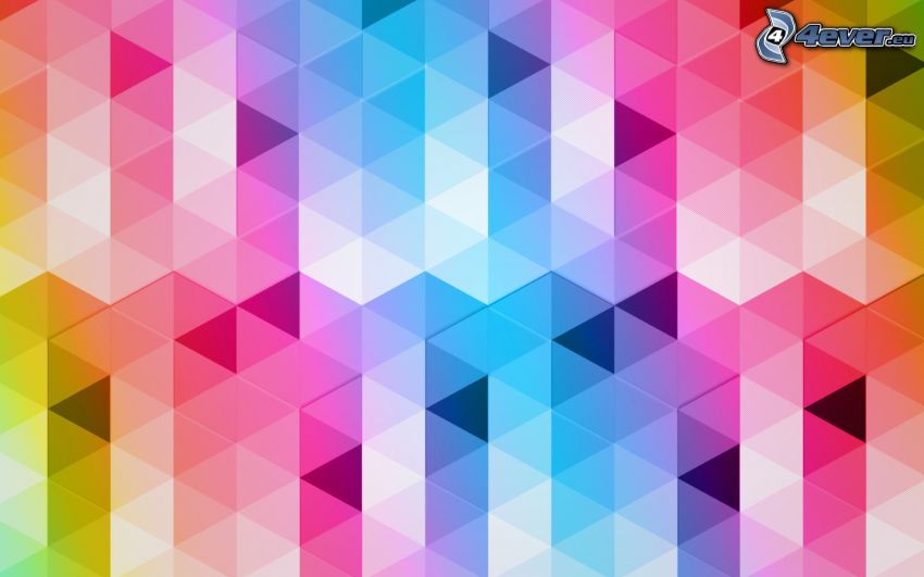 abstrakcyjne trójkąty, kolory