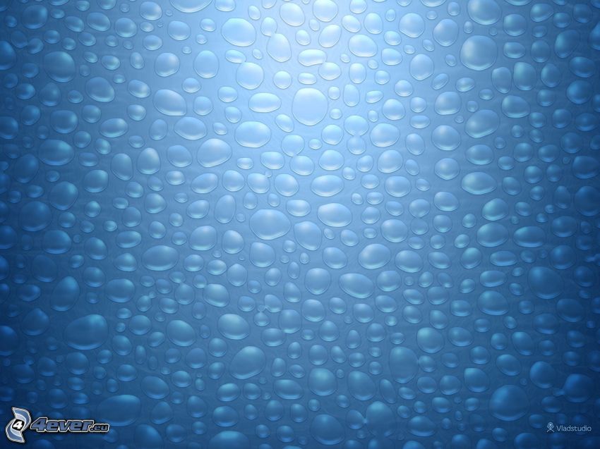 krople wody, niebieskie tło