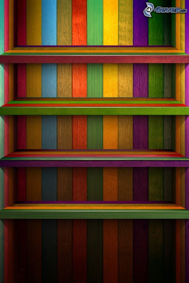 półki, kolorowe